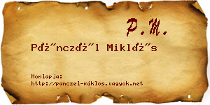Pánczél Miklós névjegykártya