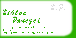 miklos panczel business card