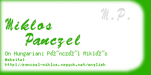 miklos panczel business card